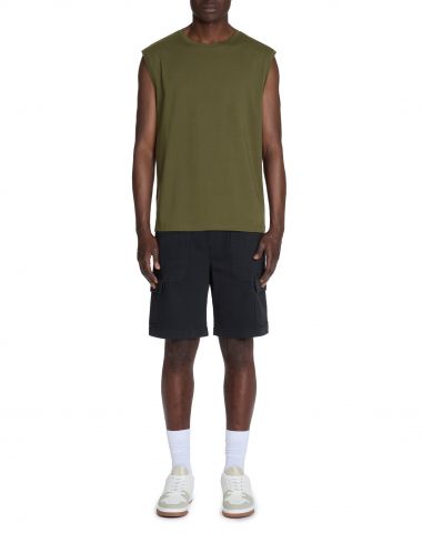 Bermuda cargo en coton stretch - noir