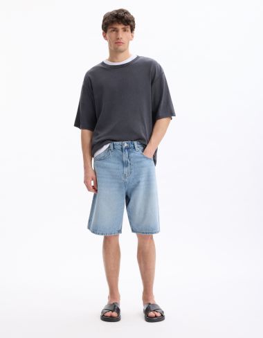 T-shirt oversize col rond - noir