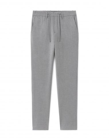 Pantalon straight stretch - gris