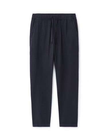 Pantalon relaxed 100% coton - marine