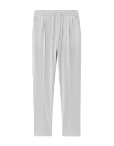 Pantalon 24H straight stretch en toile - gris clair