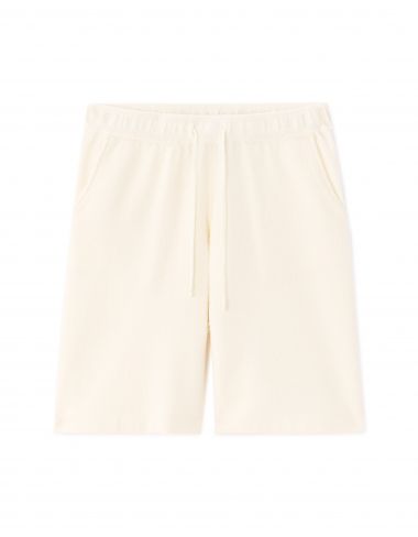 Bermuda en molleton coton mélangé - écru