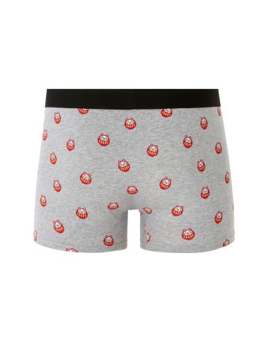 Boxer à motifs chats porte-bonheur - gris