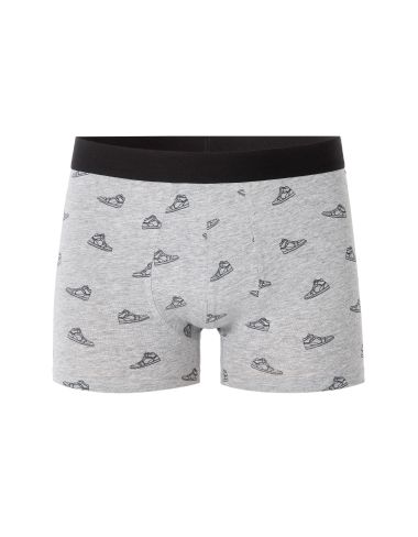 Boxer à motifs baskets - gris