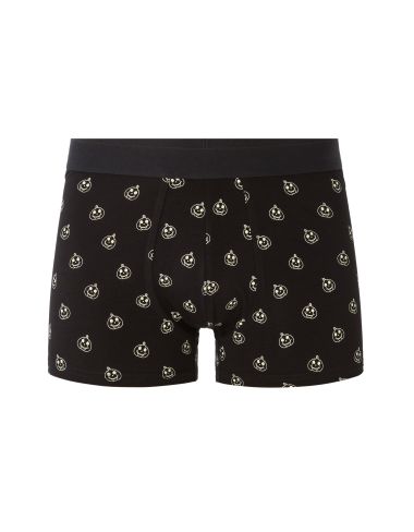 Boxer à motifs grosses citrouilles- noir