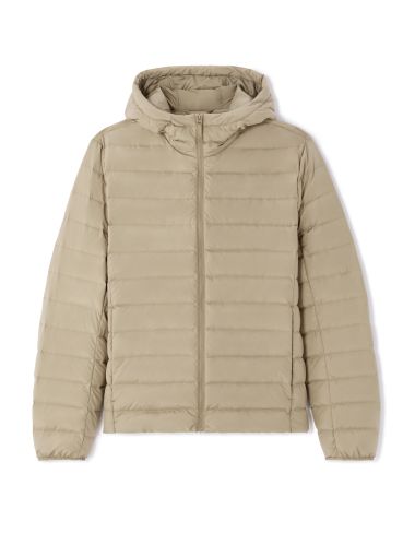 Doudoune light en duvet à capuche - beige