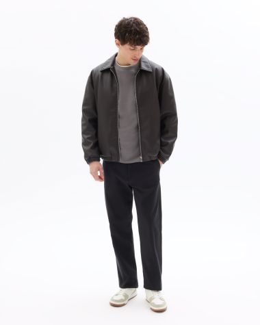 Blouson effet cuir - marron