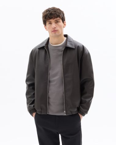 Blouson effet cuir - marron