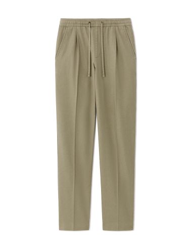 Pantalon slim coton lin stretch - kaki clair