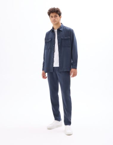 Surchemise unie en 100% TENCEL™ Lyocell - marine