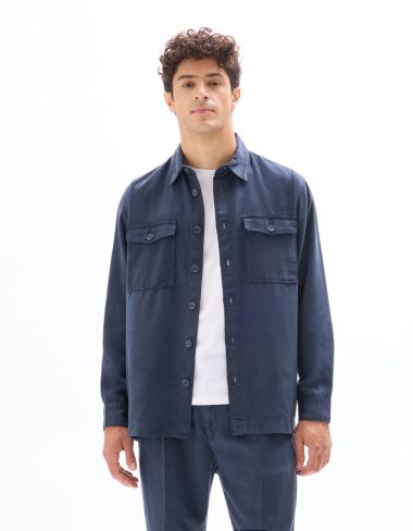Surchemise unie en 100% TENCEL™ Lyocell - marine