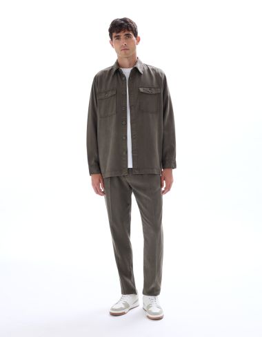 Surchemise unie en 100% TENCEL™ Lyocell - kaki