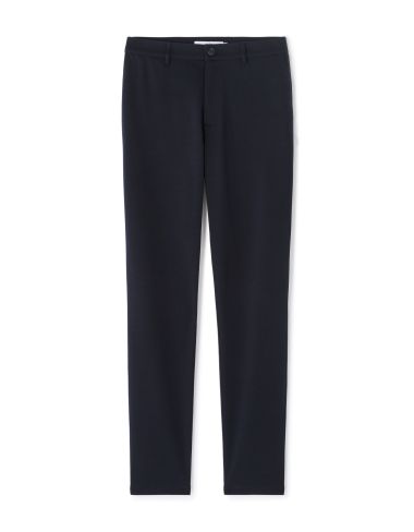 Pantalon chino slim en maille - marine