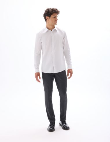 Chemise regular à fines rayures - gris clair