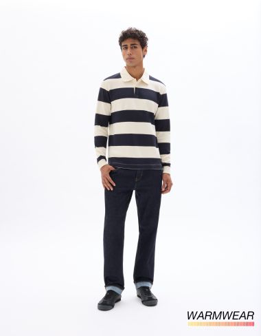 Jean straight Thermolite coton stretch - marine