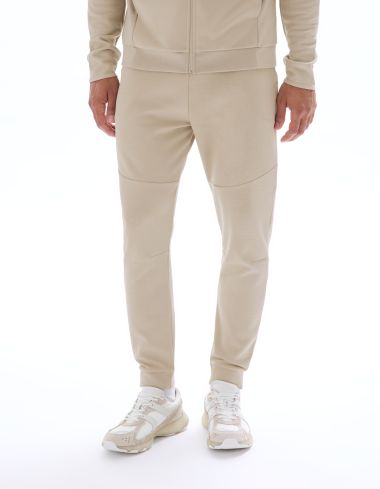 Pantalon jogging slim en maille - écru