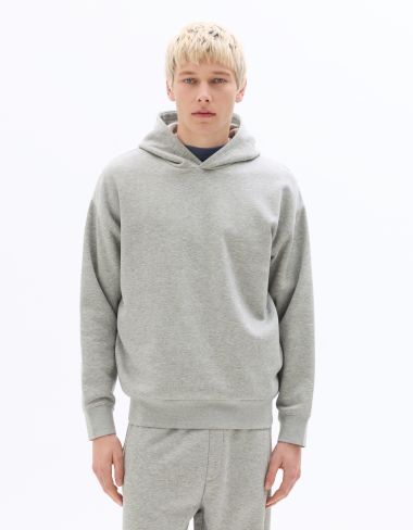 Sweat loose à capuche uni - gris