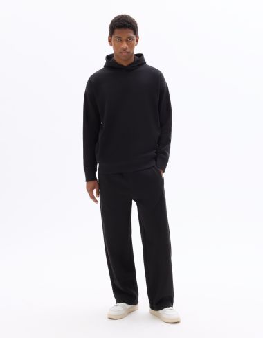 Sweat loose à capuche uni - noir