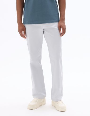 Pantalon chino straight en coton stretch longueur standard - bleu clair