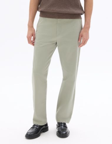 Pantalon chino straight en coton stretch longueur standard - kaki clair