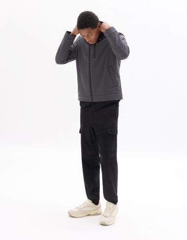 Blouson Softshell à capuche - gris
