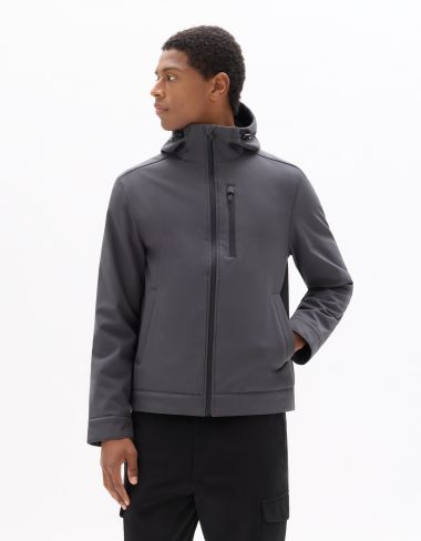 Blouson Softshell à capuche - gris