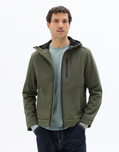 Blouson Softshell à capuche - kaki