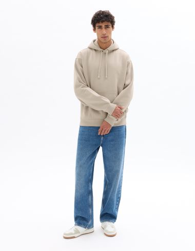 Sweat oversize à capuche zippé - gris