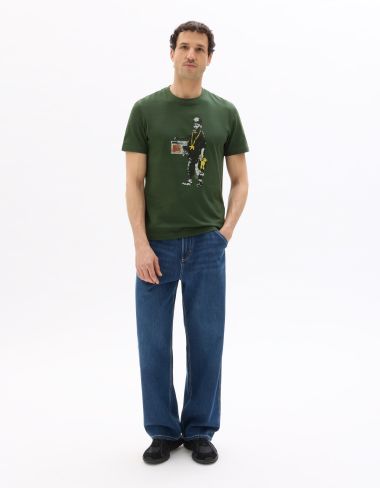 Banksy - T-shirt homme vert