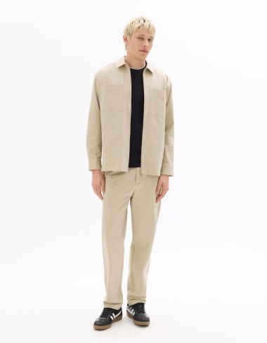 Surchemise overshirt zippée unie - beige