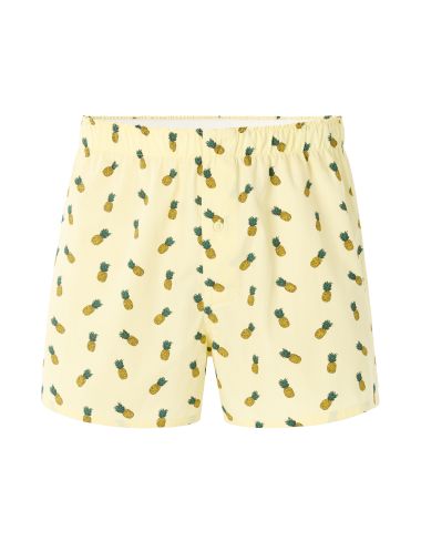 Caleçon 100% coton à motif ananas - jaune