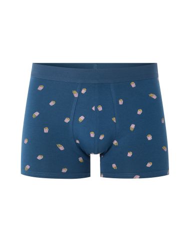 Boxer à motifs pop-corns - bleu