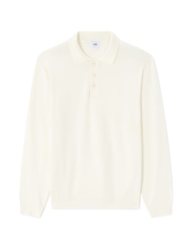 Pull regular col polo - blanc