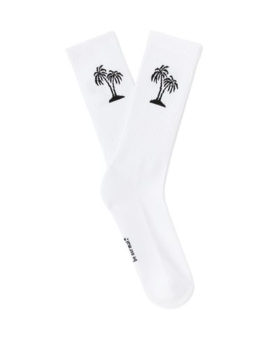 Chaussettes hautes motif palmier - blanche