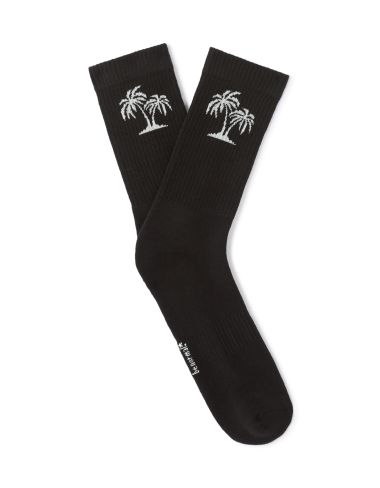 Chaussettes hautes motif palmier - noir