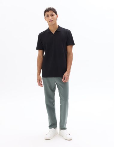 Pantalon chino slim en maille - vert