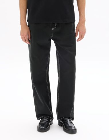 Pantalon carpenter loose 100% coton - noir