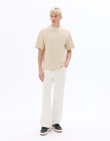 Jean baggy 100% coton - beige