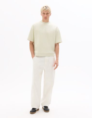 Sweat oversize en interlock manches courtes - vert