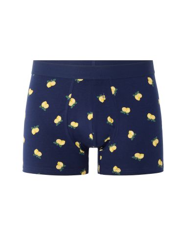 Boxer à motif citron - bleu clair