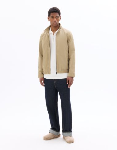 Blouson à col montant zippée - beige