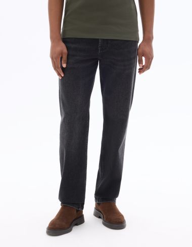 jean straight indéformable - noir