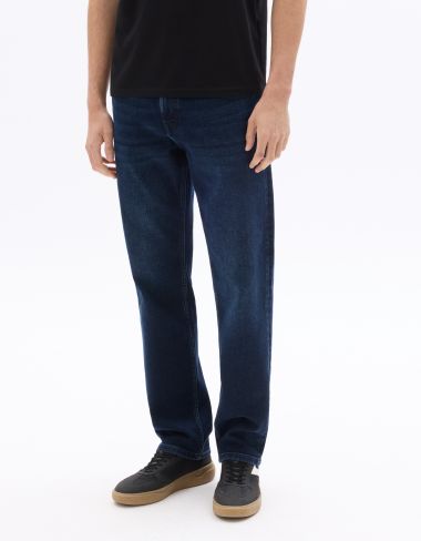 jean straight indéformable - bleu foncé