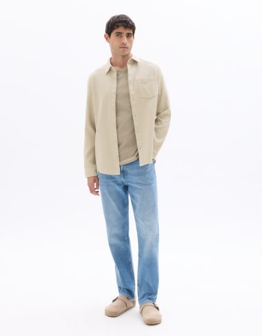 Chemise regular effet gaufré - gris clair