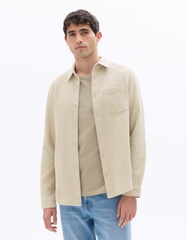 Chemise regular effet gaufré - gris clair