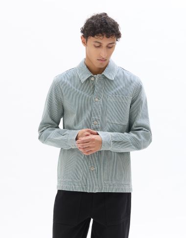 Veste rayée à 3 poches - bleu clair