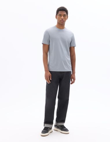 T-shirt boxy sport - gris bleu