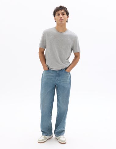 Jean barrel 100% coton - bleu clair
