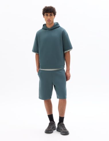 Short loose interlock - bleu foncé