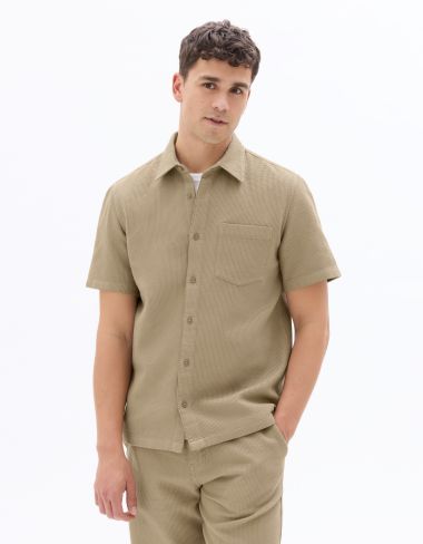 Chemisette regular nid d'abeille 100% coton - beige